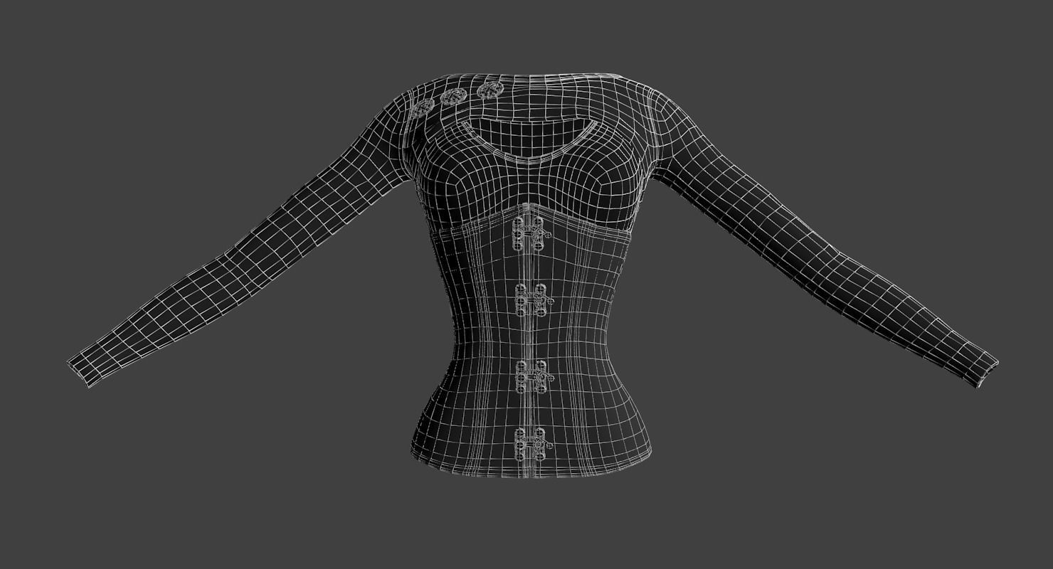 Steampunk Female 3D model_21