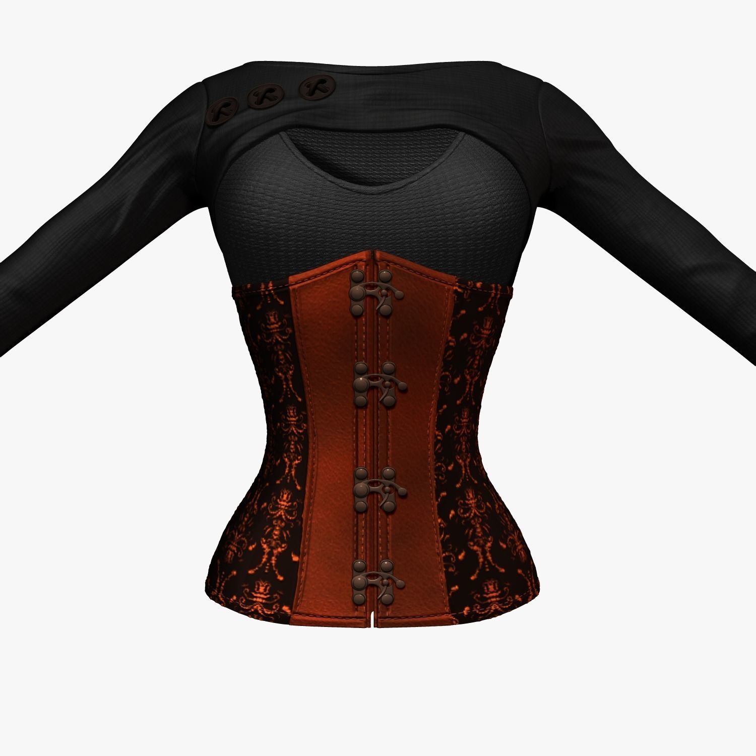 Steampunk Female 3D model_12