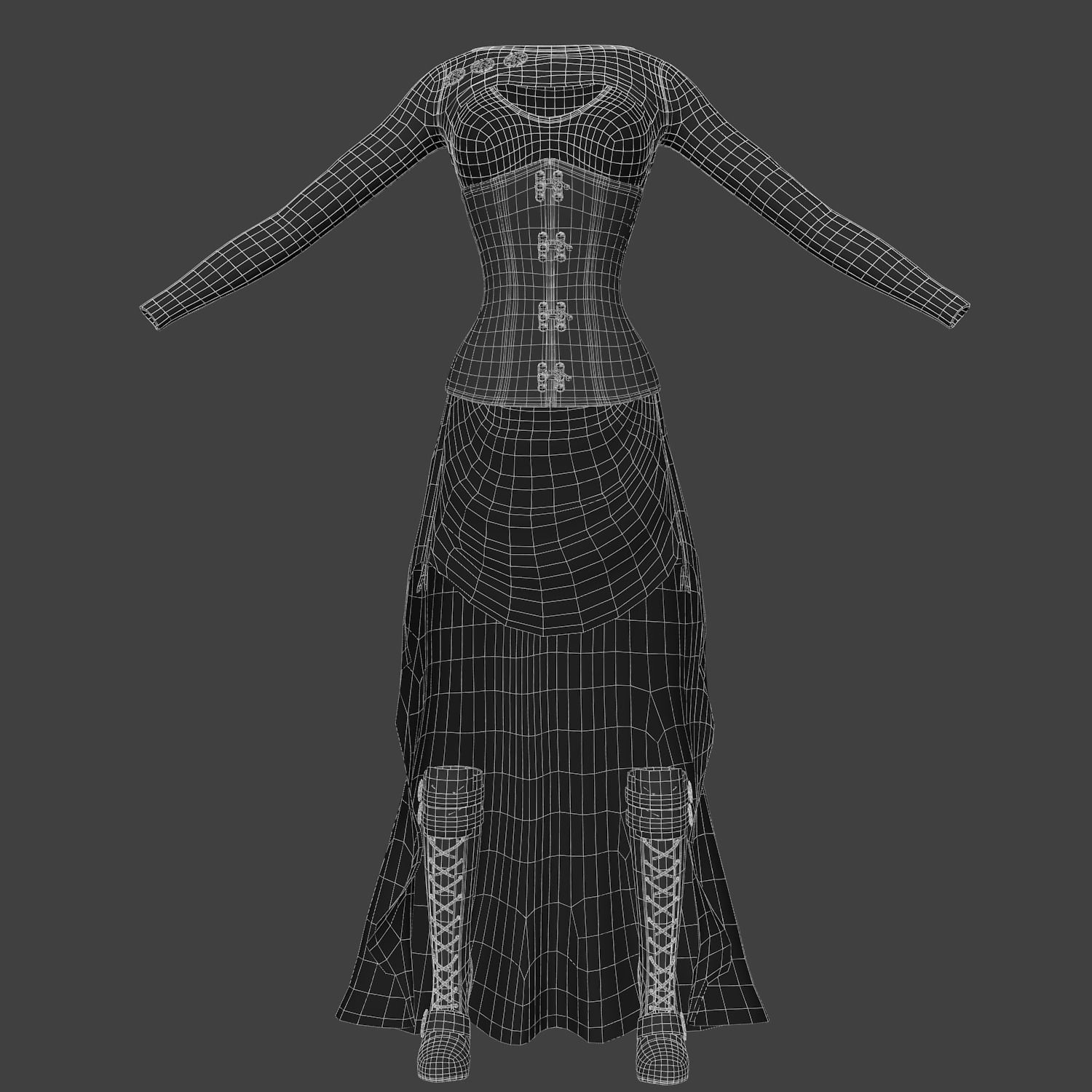 Steampunk Female 3D model_19