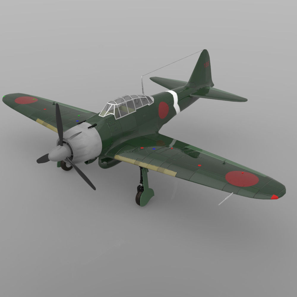Japanese Zero 3D model_8