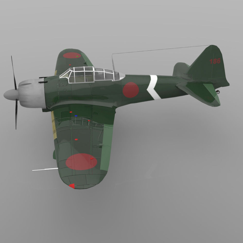 Japanese Zero 3D model_9