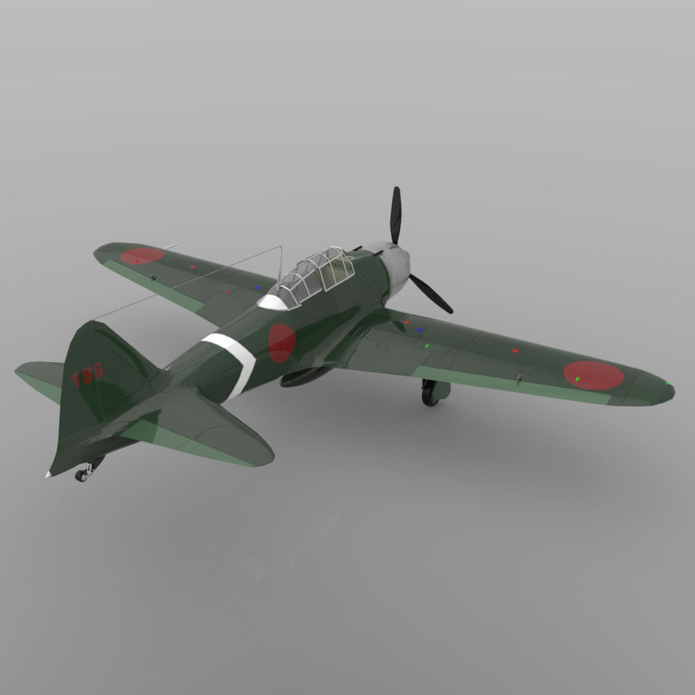 Japanese Zero 3D model_6