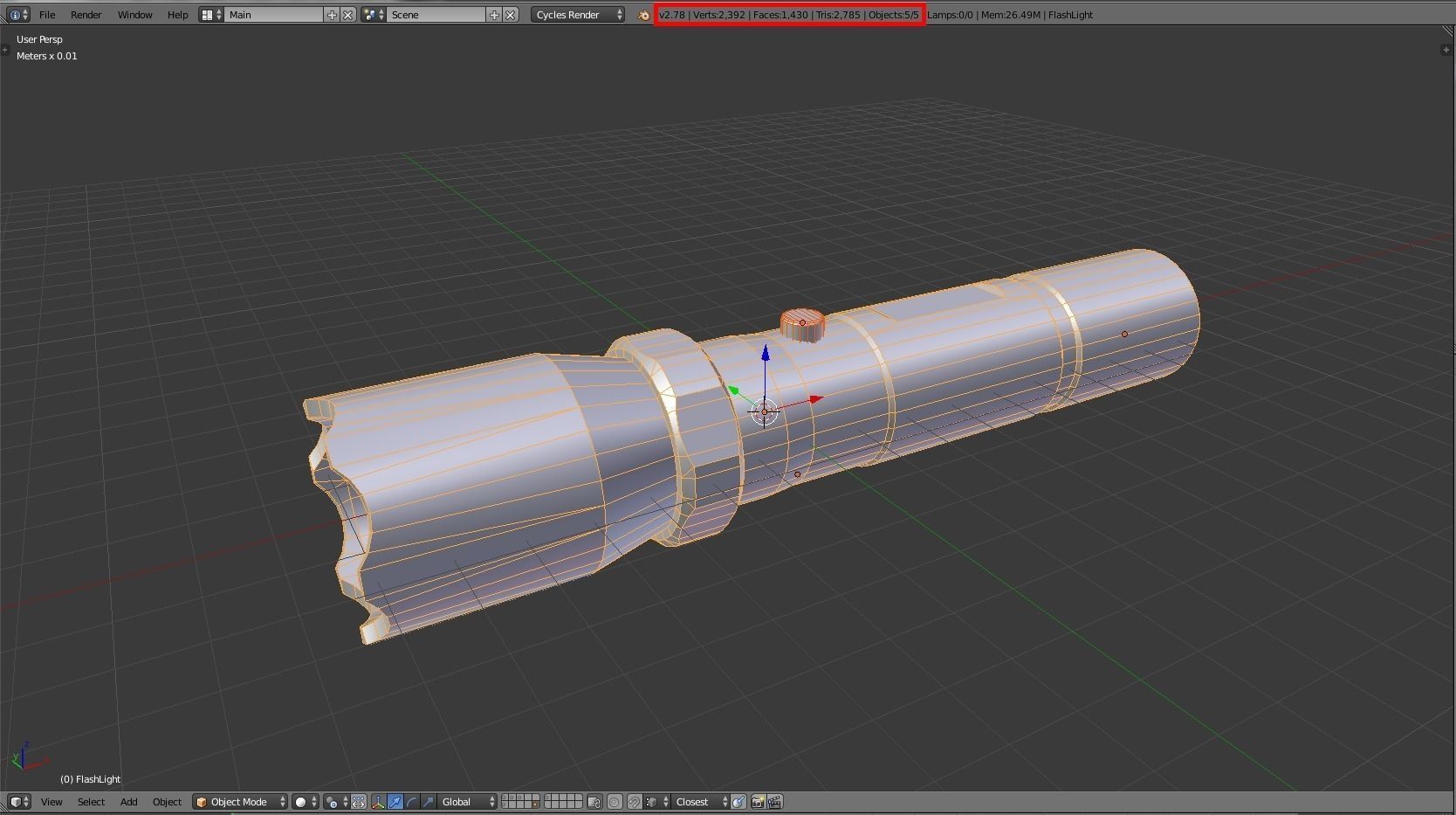 Taser Police FlashLight PBR Low-poly 3D model_15