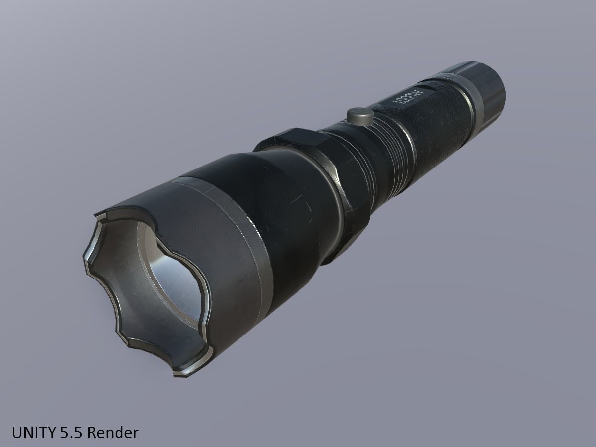 Taser Police FlashLight PBR Low-poly 3D model_11