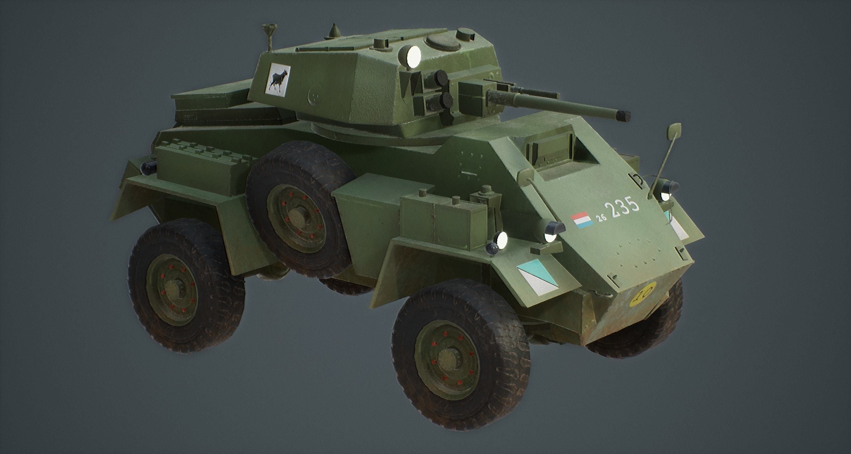 Humber Armoured Car game-ready model Free low-poly 3D model_1