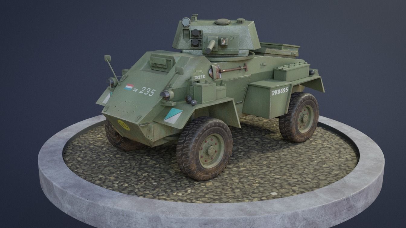 Humber Armoured Car game-ready model Free low-poly 3D model_0