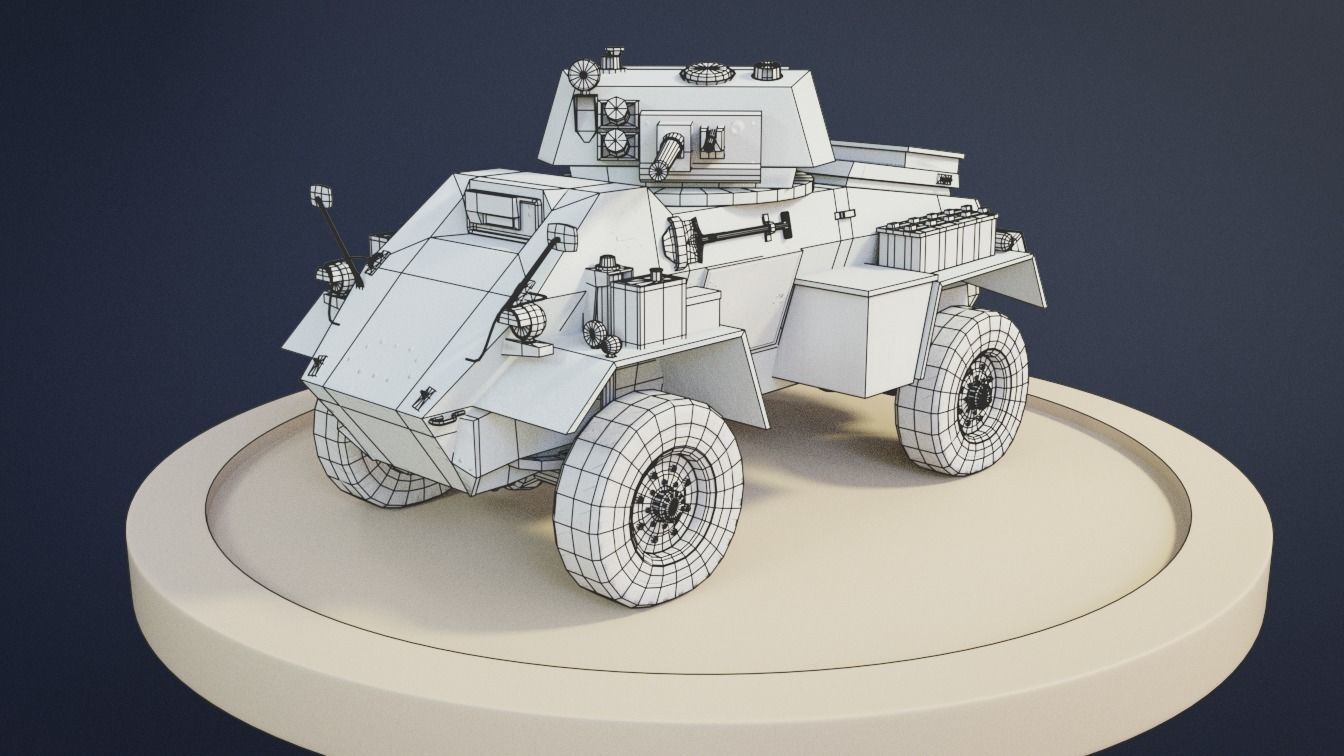 Humber Armoured Car game-ready model Free low-poly 3D model_9