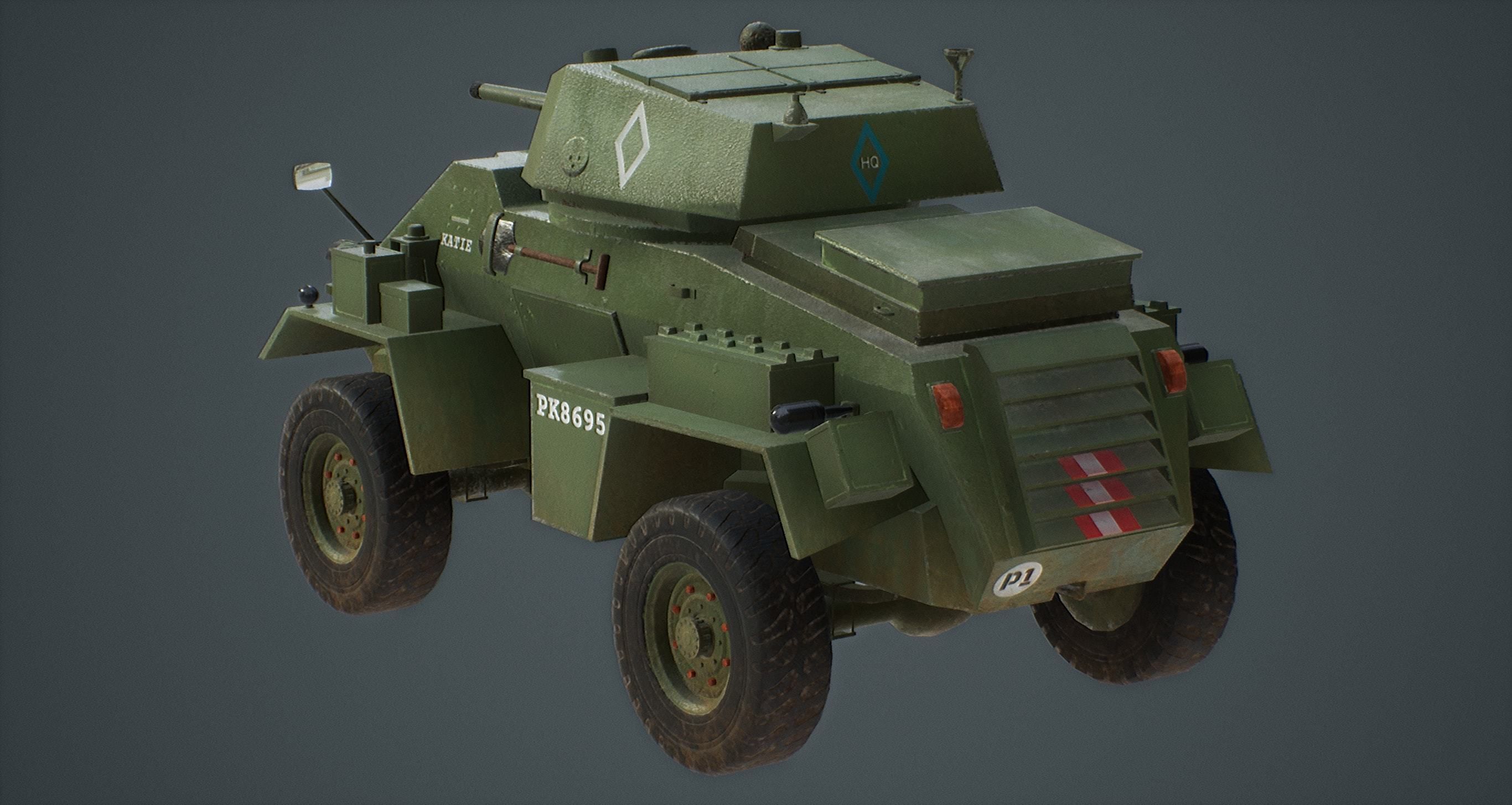 Humber Armoured Car game-ready model Free low-poly 3D model_3