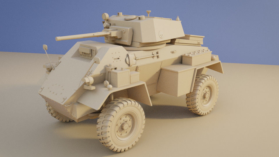 Humber Armoured Car game-ready model Free low-poly 3D model_8