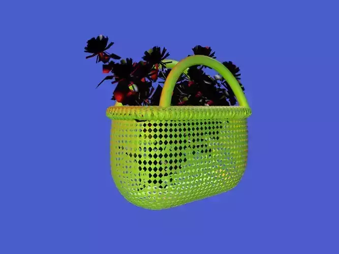 basket rattan with flowers