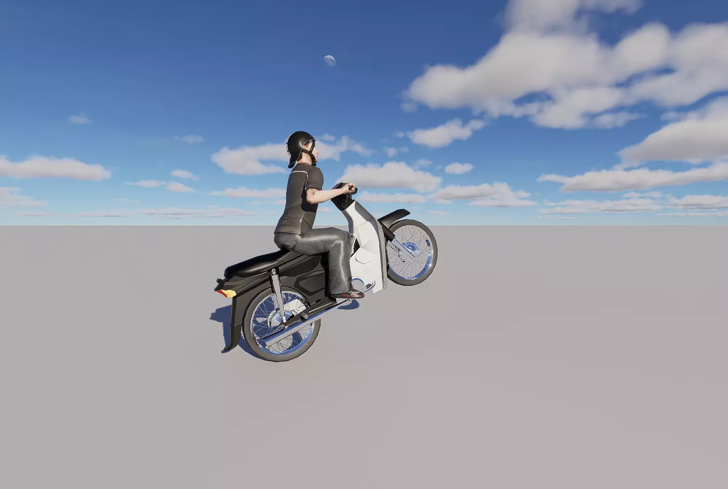 Casual Male Riding Honda Dream 3D model