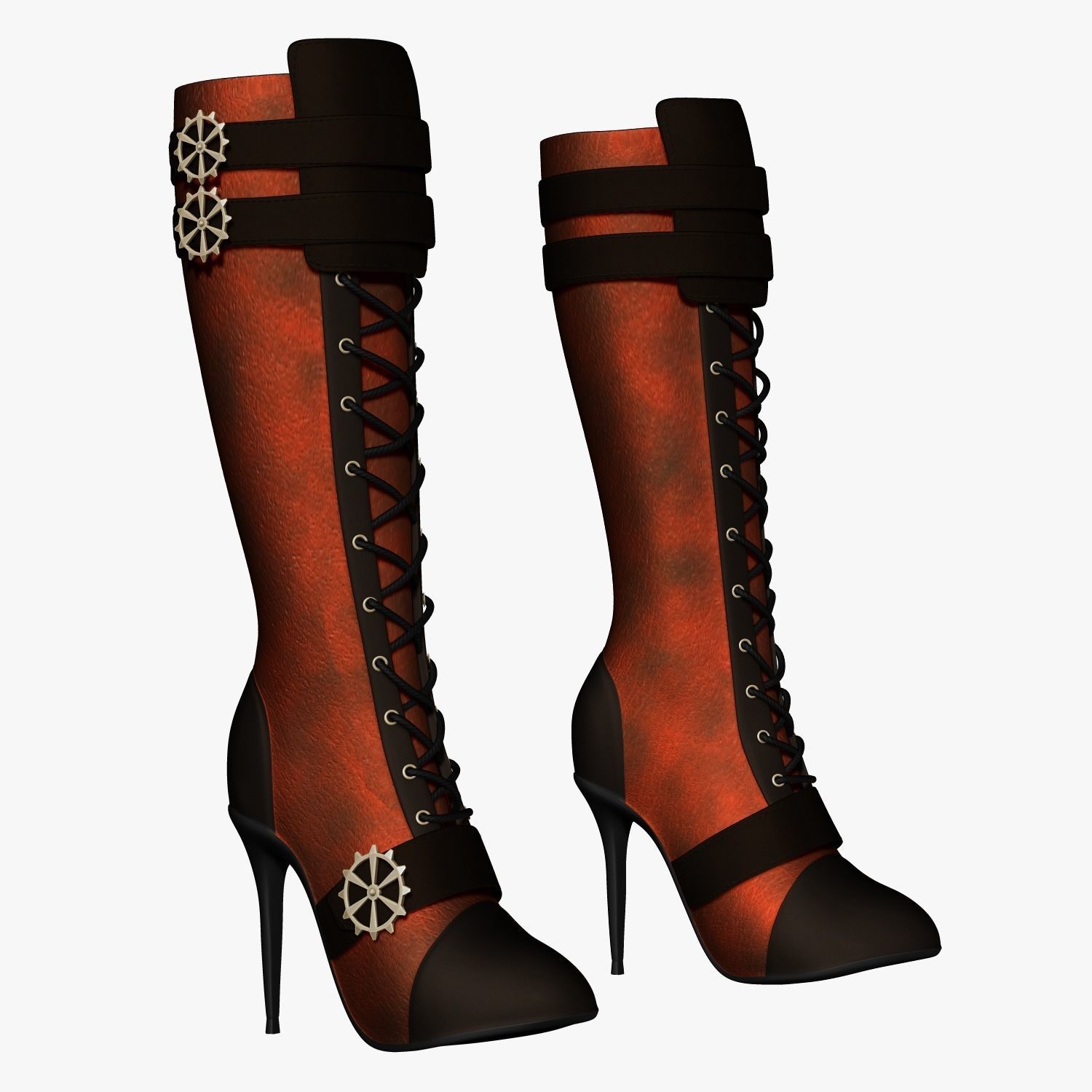 Steampunk Boots 3D model_3