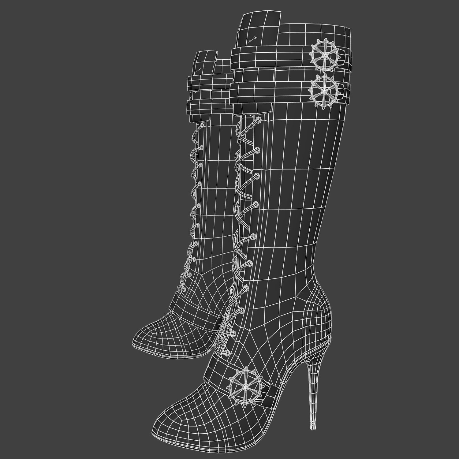 Steampunk Boots 3D model_7