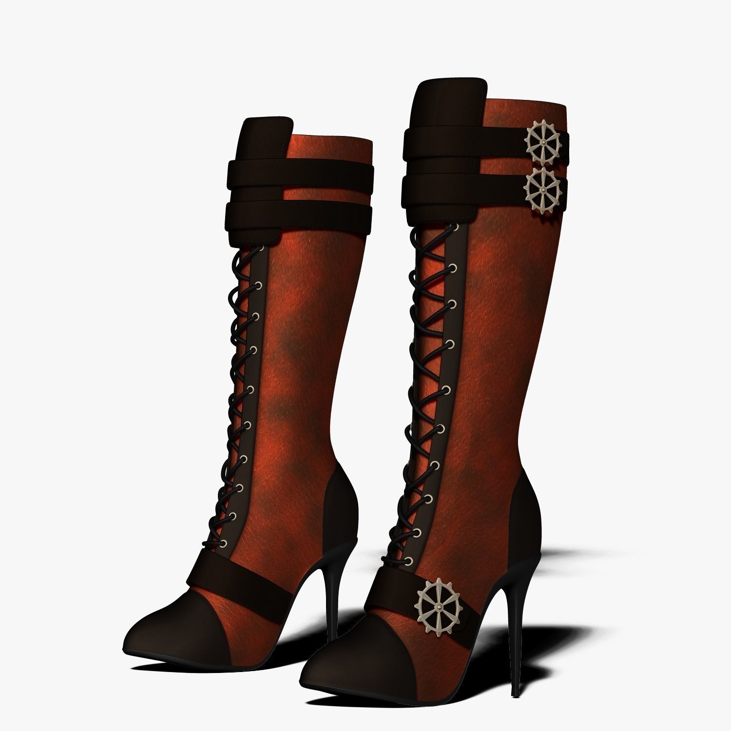 Steampunk Boots 3D model_0
