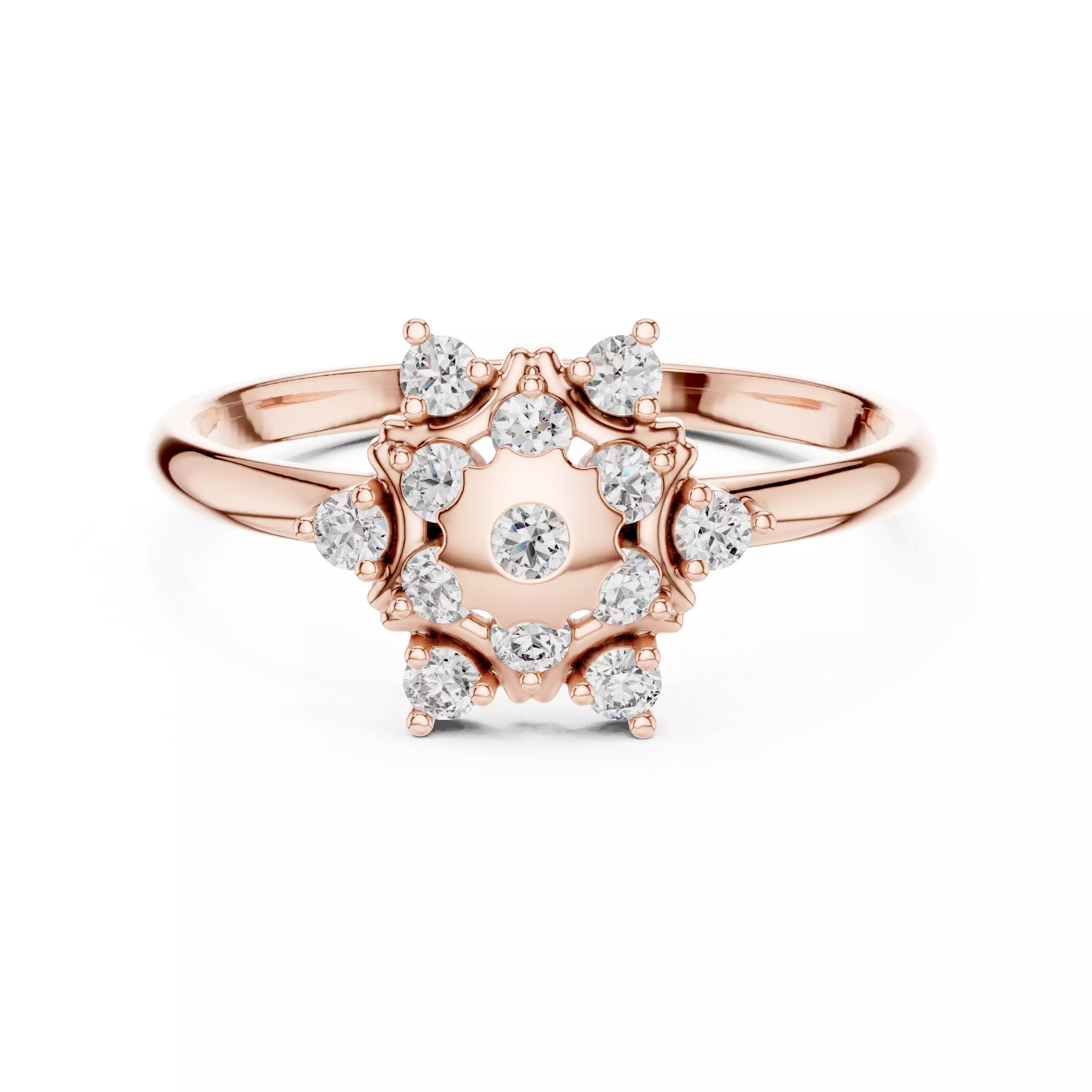 Minimalist Ultra Light Weight Diamond Ring 3dm stl renders 3D print model