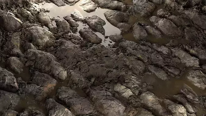Muddy Stone Path 8K PBR Texture