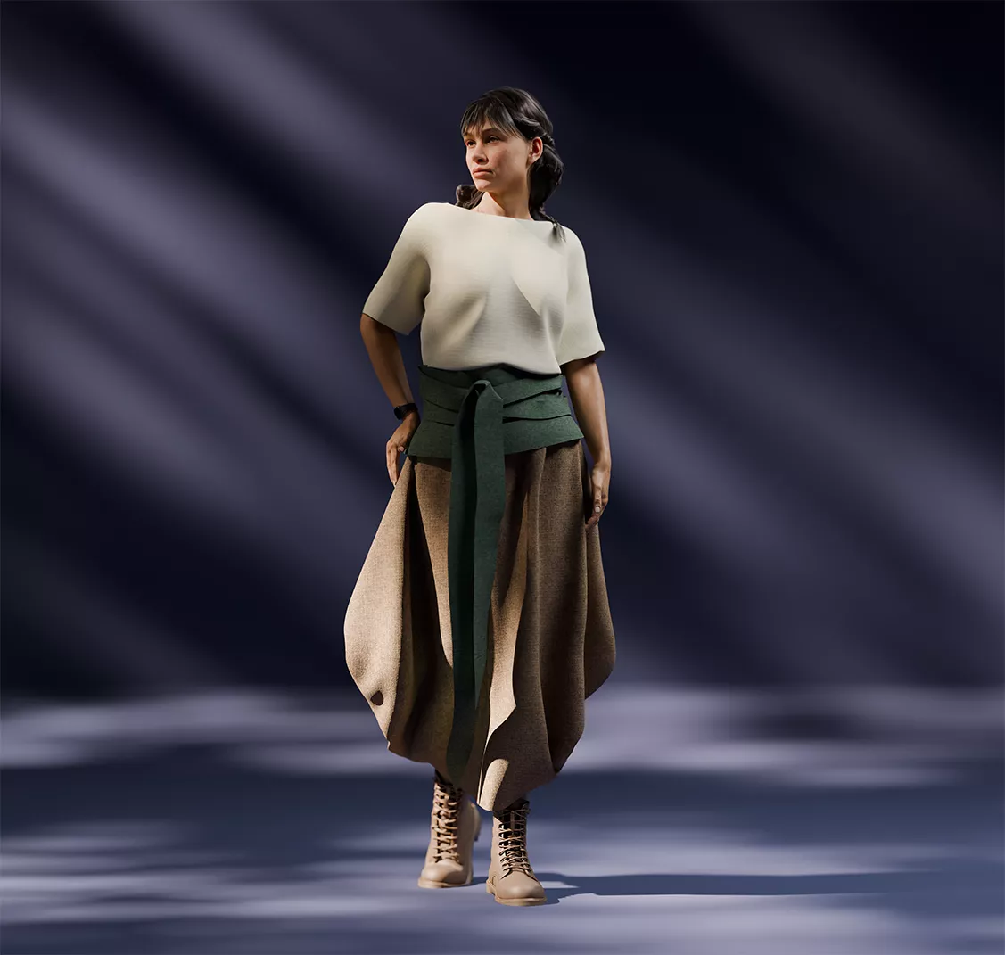 Realistic Female 3D Model AAA Style Game Character rigged Low-poly 3D model