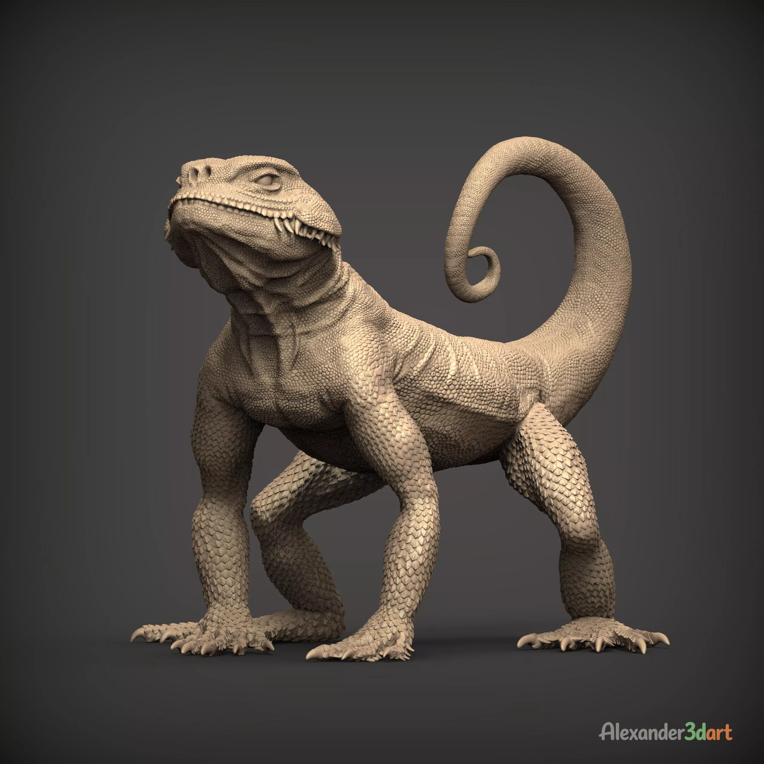 Agama Roundhead Lizard STL for 3D Printing 3D print model