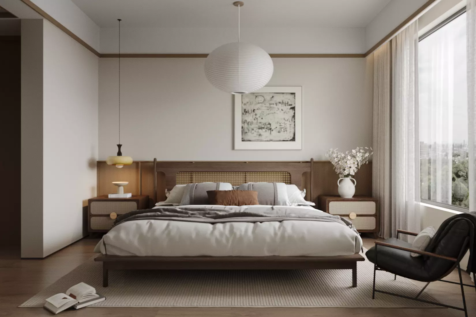 Wabi sabi style bedroom 3D model
