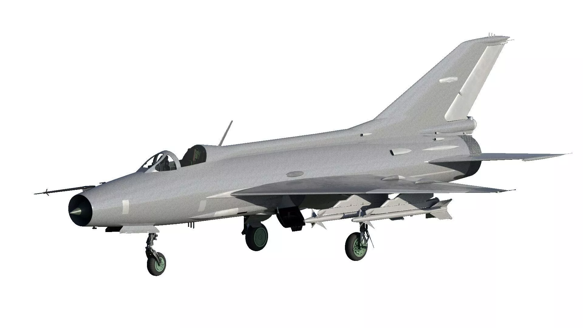 Chengdu J-7 with interior 3D model