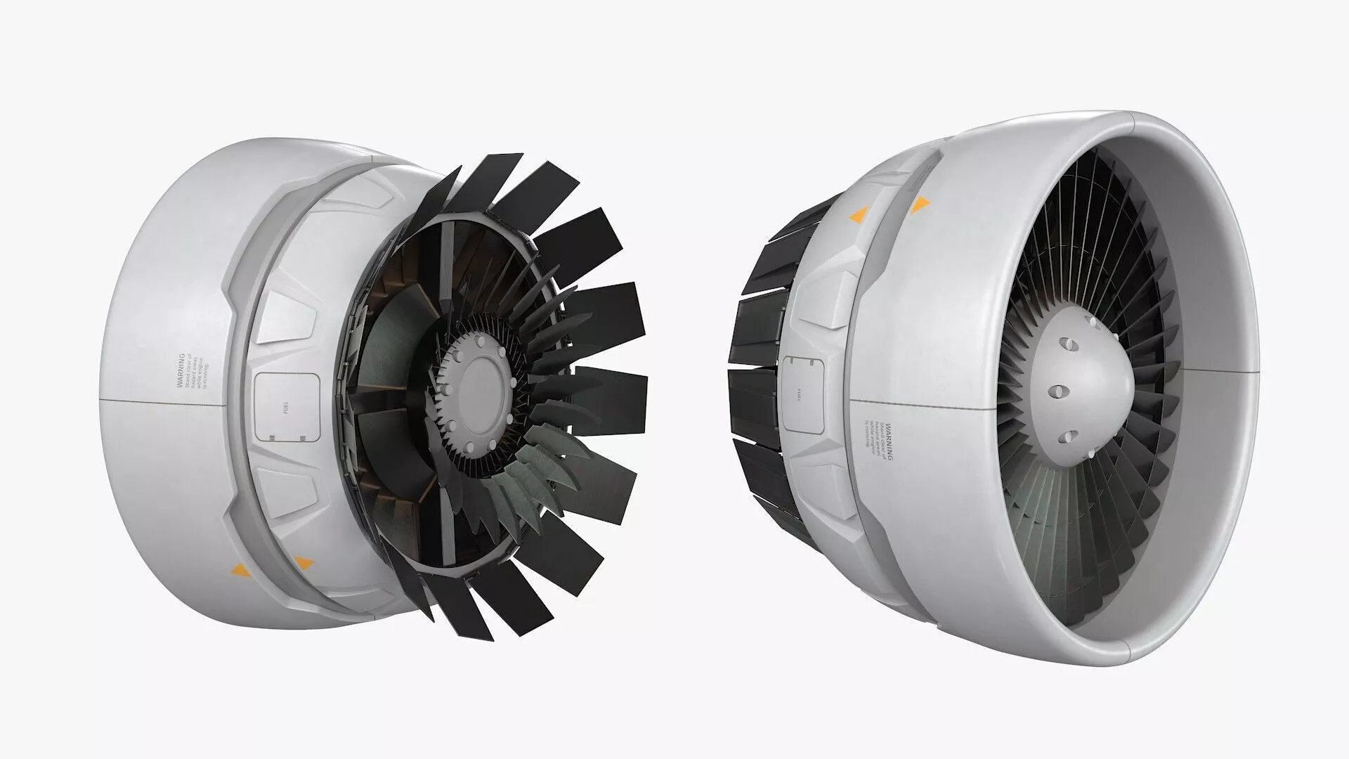 Propulsion Jet Rotor White Animated Rigged 3D model