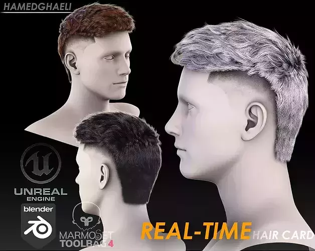 Real Time Hair Card Male Hairstyle part 18