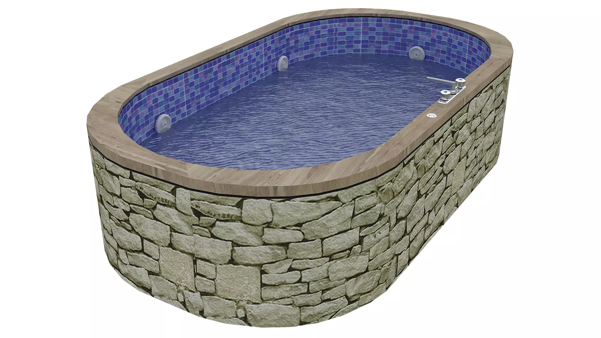 stone jacuzzi tub 3D model