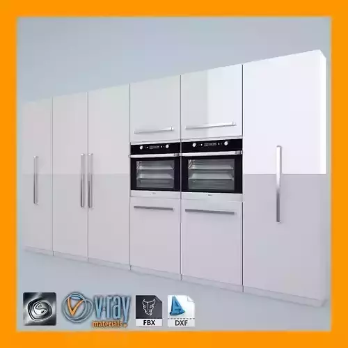 Kitchen Set with cabinets and ovens