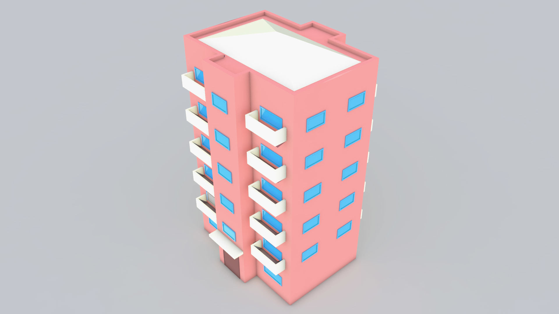 Apartment Buildings Low Poly Collection Low-poly 3D model_11