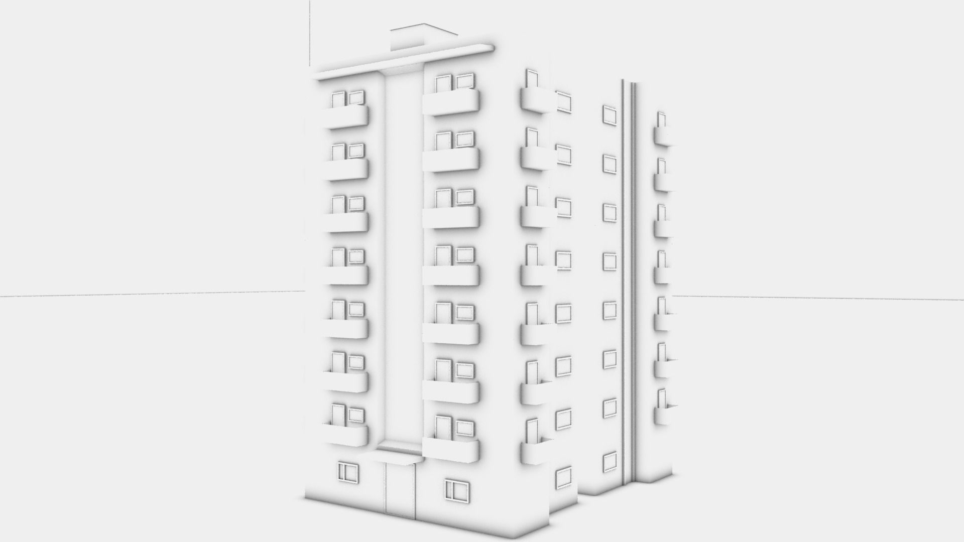 Apartment Buildings Low Poly Collection Low-poly 3D model_15