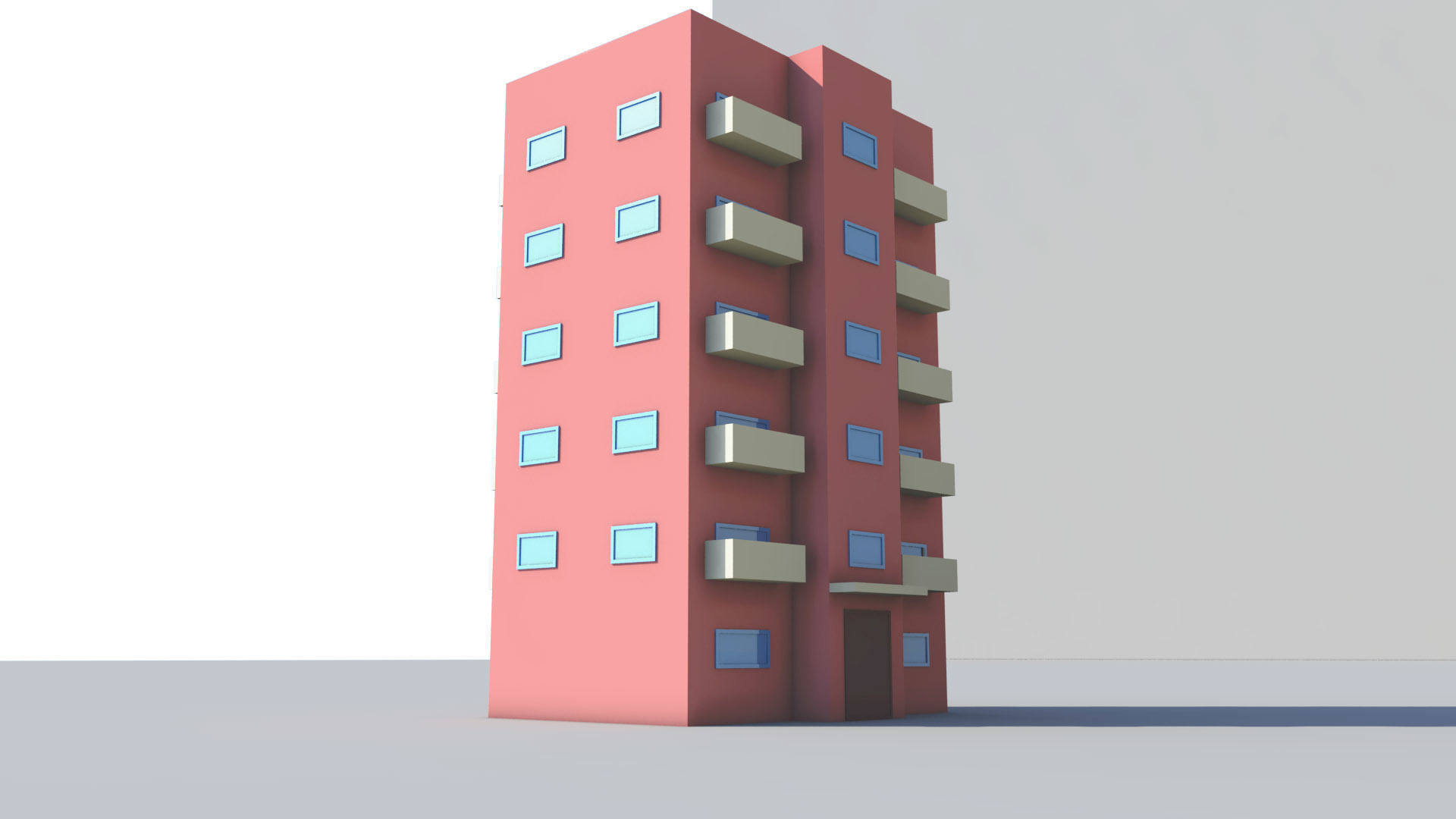 Apartment Buildings Low Poly Collection Low-poly 3D model_9