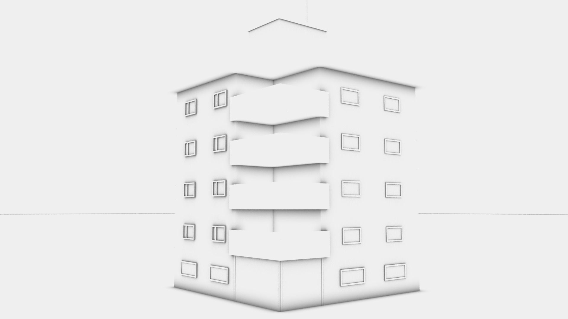 Apartment Buildings Low Poly Collection Low-poly 3D model_13
