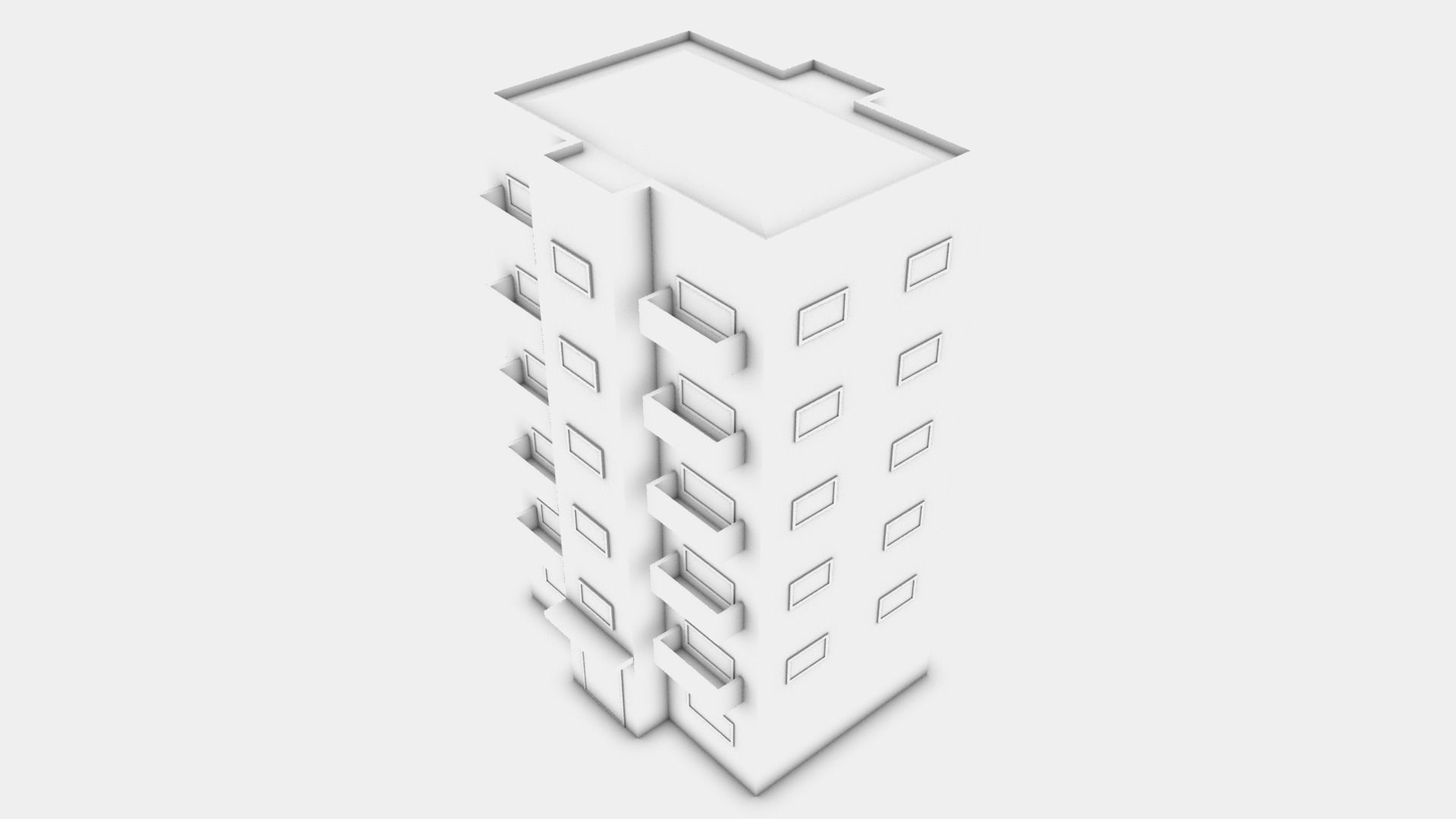 Apartment Buildings Low Poly Collection Low-poly 3D model_14