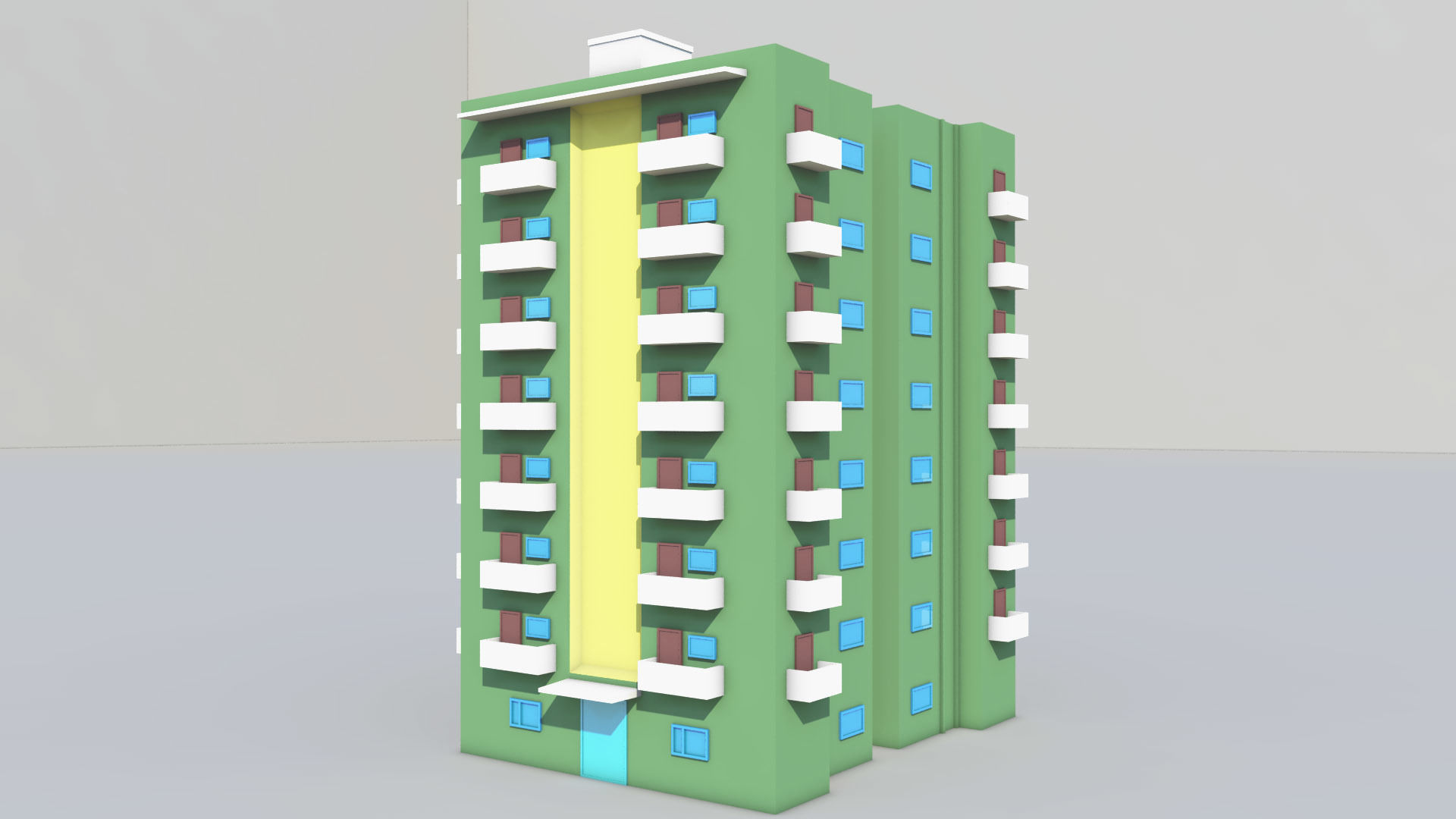 Apartment Buildings Low Poly Collection Low-poly 3D model_5