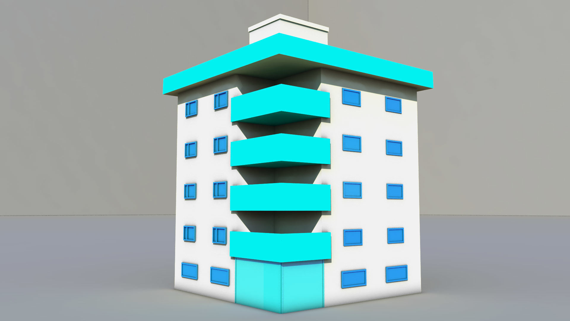 Apartment Buildings Low Poly Collection Low-poly 3D model_8