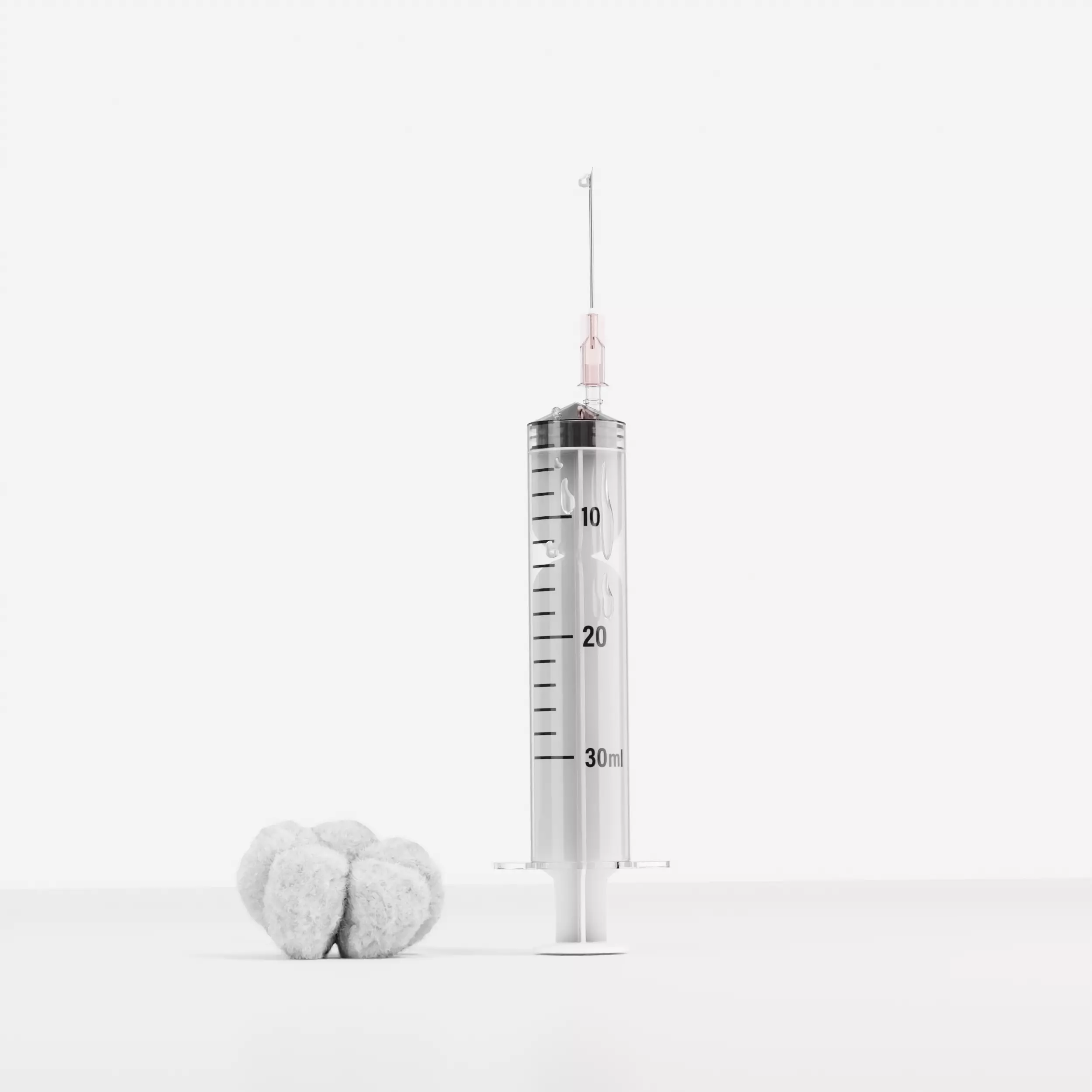 Empty Syringe 30ml Medical Instrument 3D Model Low-poly 3D model