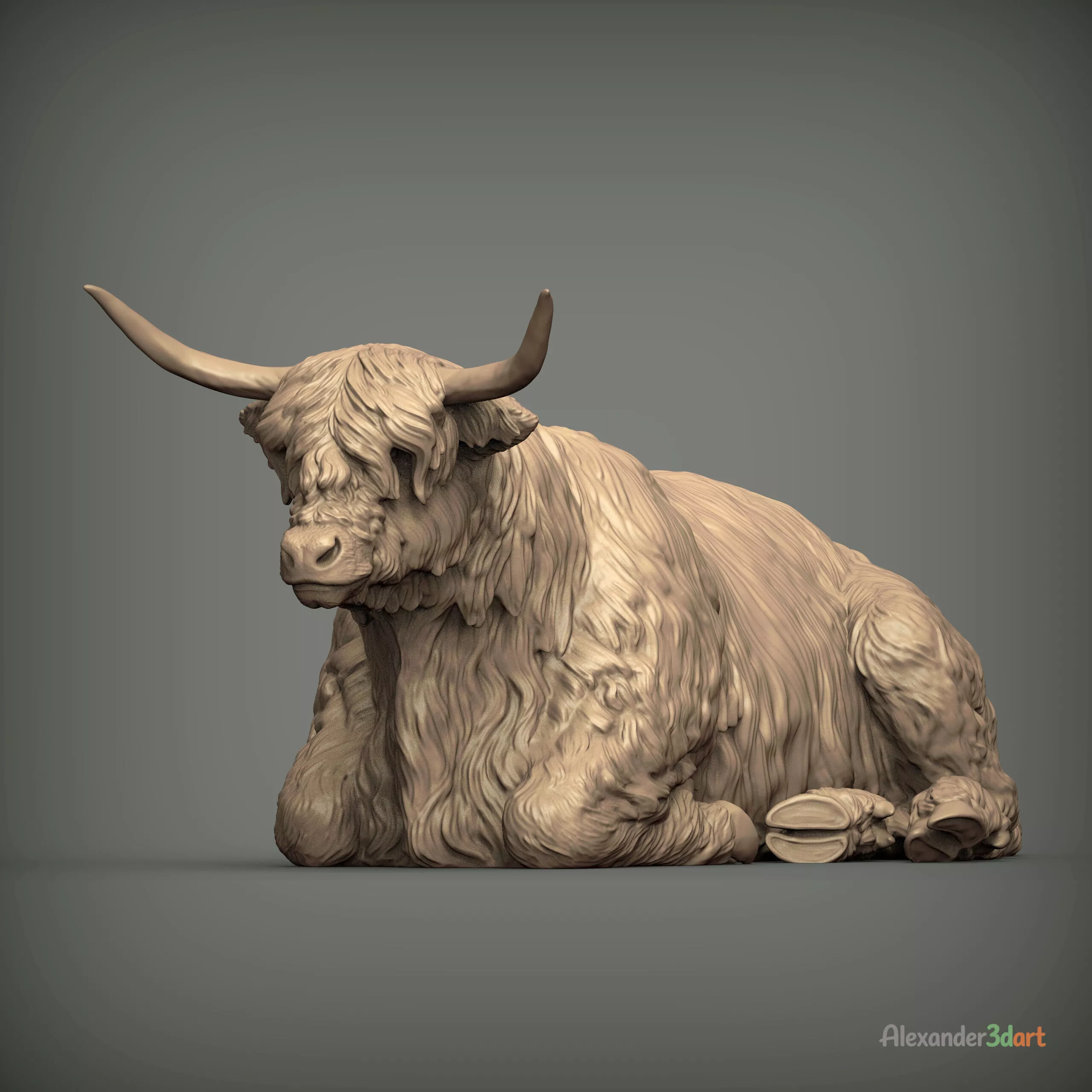 Highland Cow STL for 3D Printing 3D print model