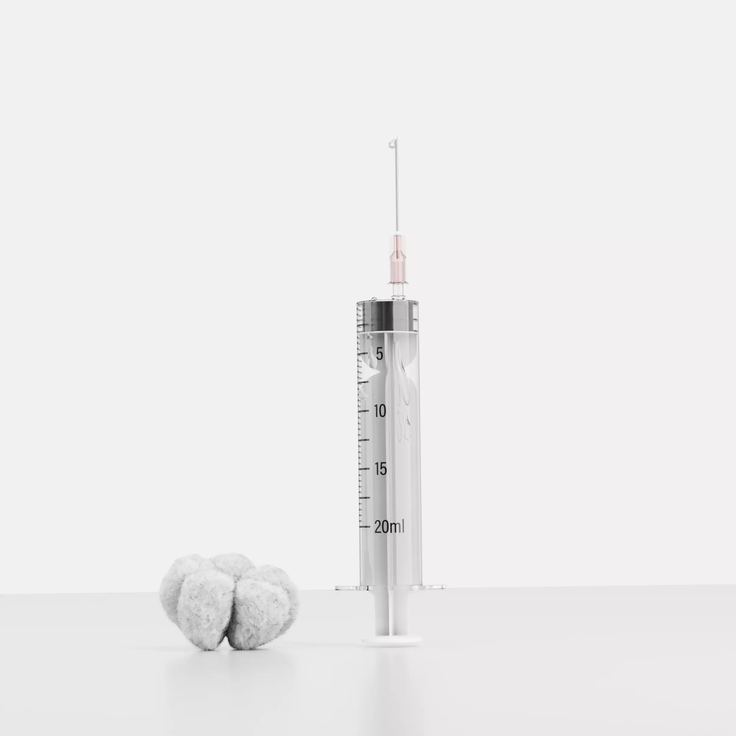 Empty Syringe 20ml Medical Instrument 3D Model Low-poly 3D model