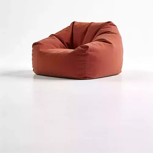 Terracotta Fabric Bean Bag Lounge Chair 3D Model Low-poly 3D model