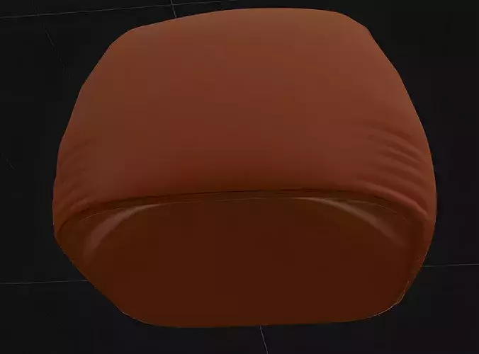 Terracotta Fabric Bean Bag Lounge Chair 3D Model Low-poly 3D model 4