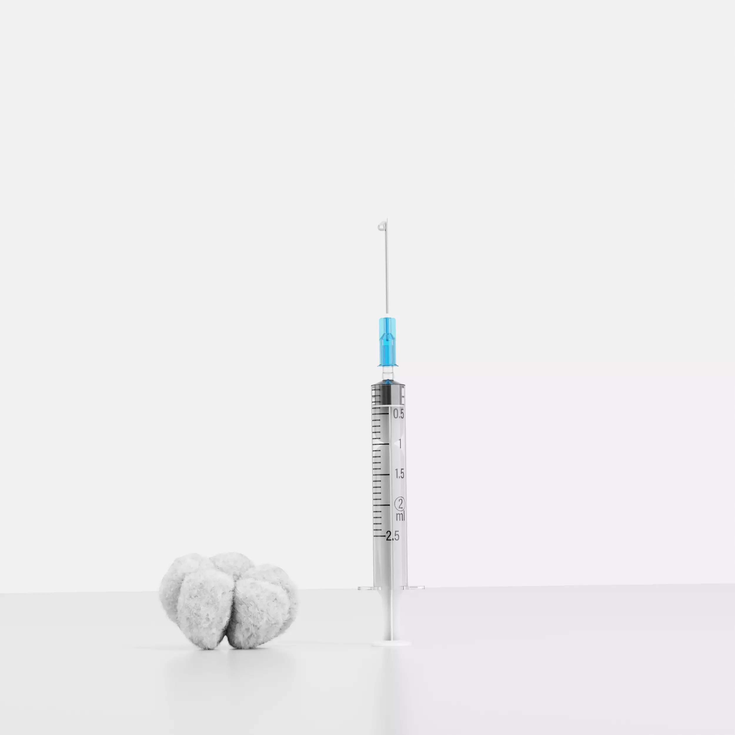 Empty Syringe 2ml Medical Instrument 3D Model Low-poly 3D model