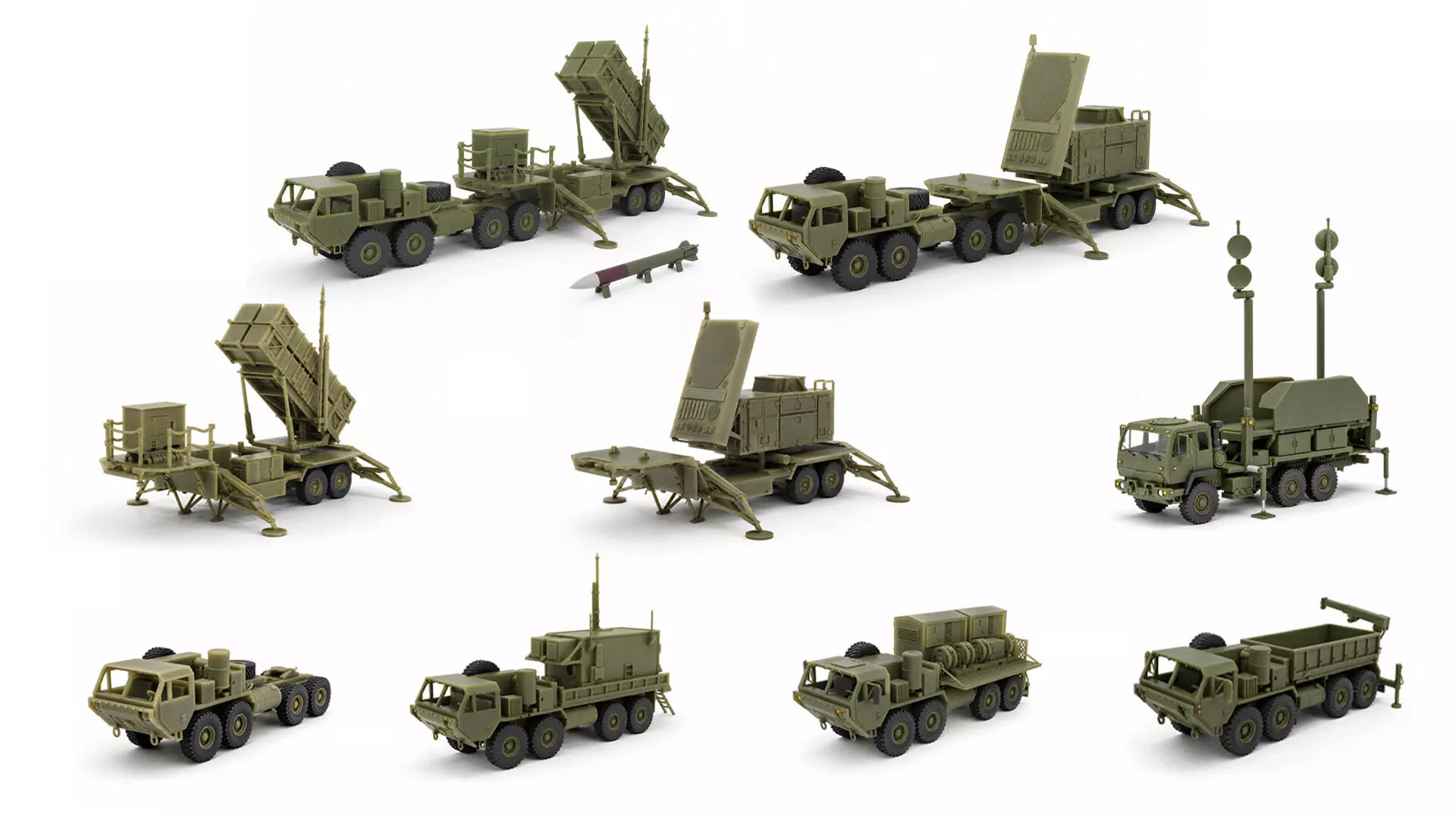 MIM-104 Patriot Air Defense System Complete Pack HO Scale 3D print model