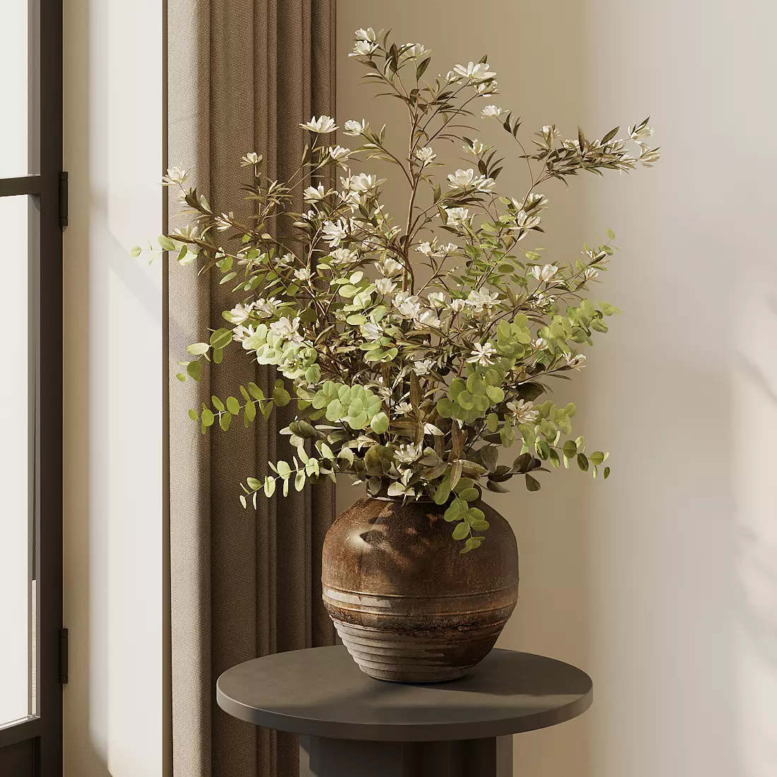 Wabi - sabi - style dried flower arrangement 3D model