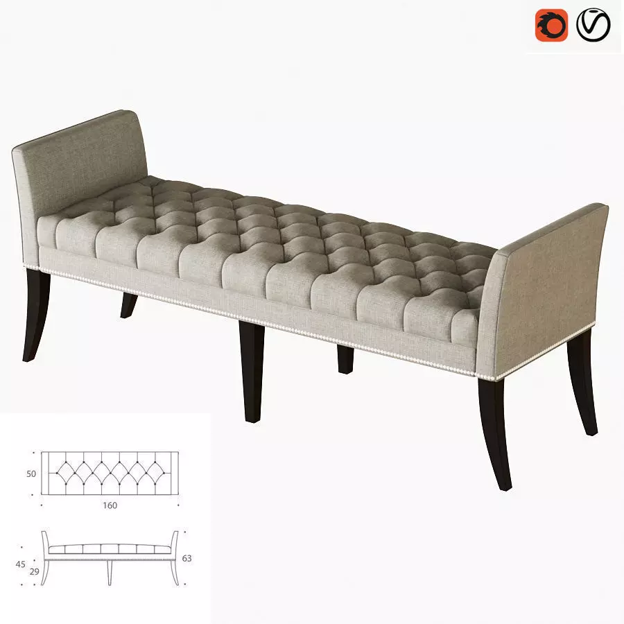 Ottoman Deena 3D model