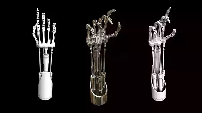 Mechanical Hand Low-poly 3D model