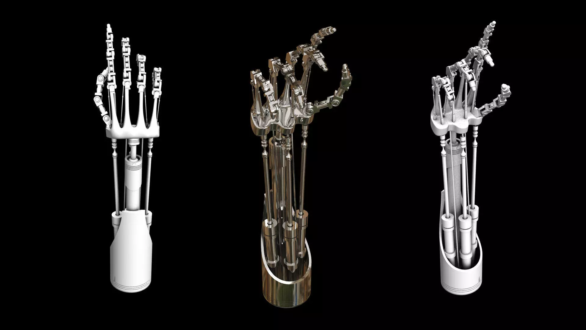 Mechanical Hand Low-poly 3D model_0