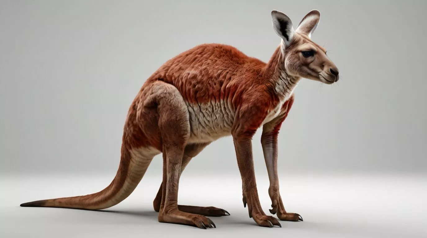 Sitting Low Poly Red Kangaroo 3D Model - Geometric Asset 3D print model