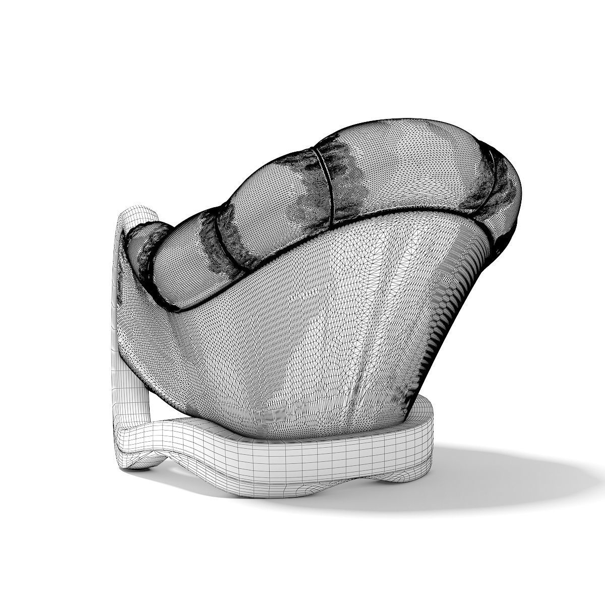 Brown Leather Armchair 3D model_5