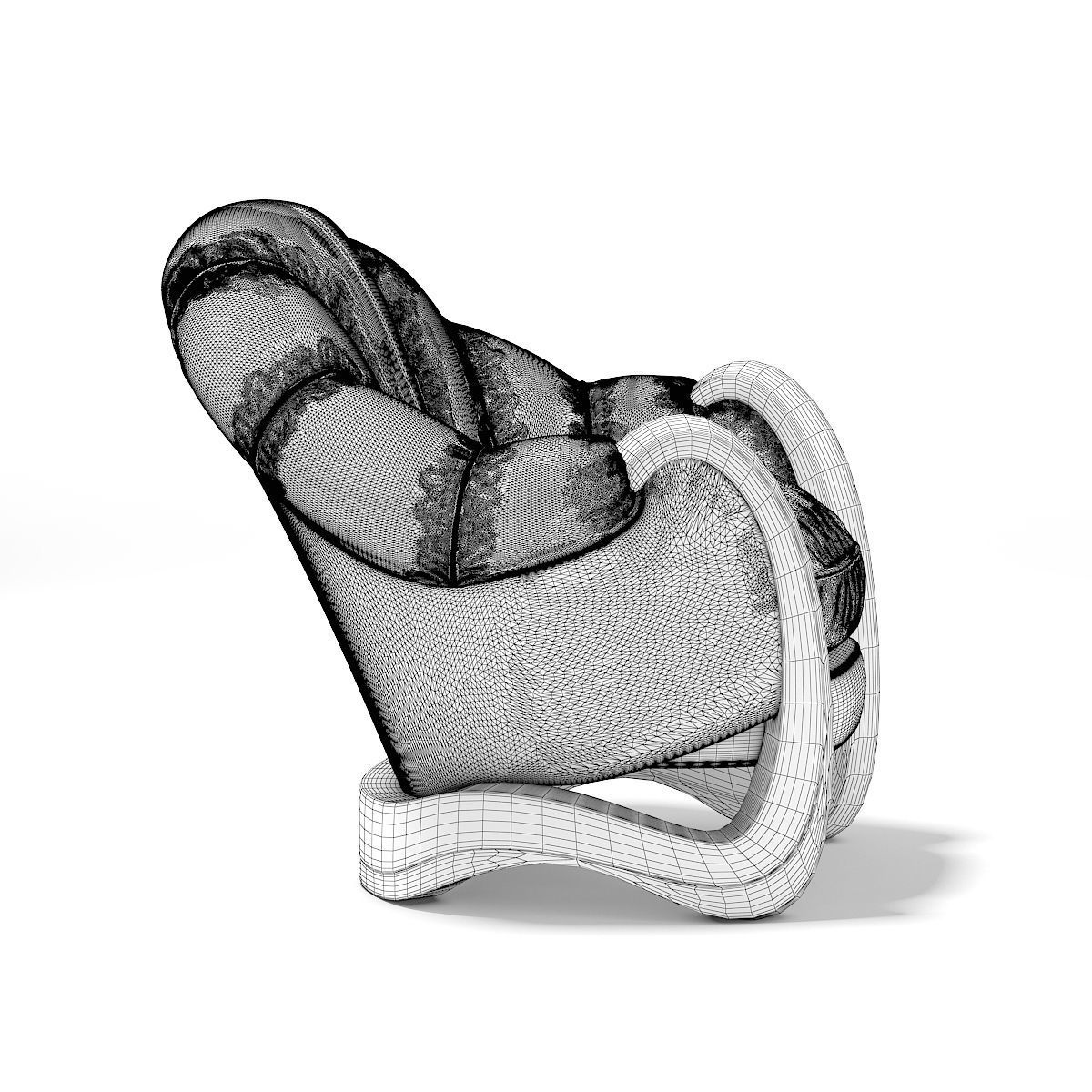 Brown Leather Armchair 3D model_3