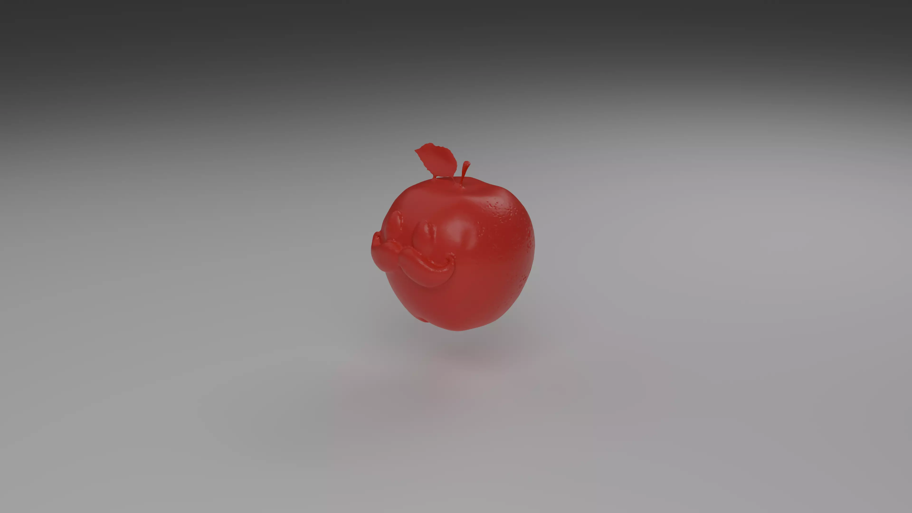 Funny Apple with Mustache 3D print model
